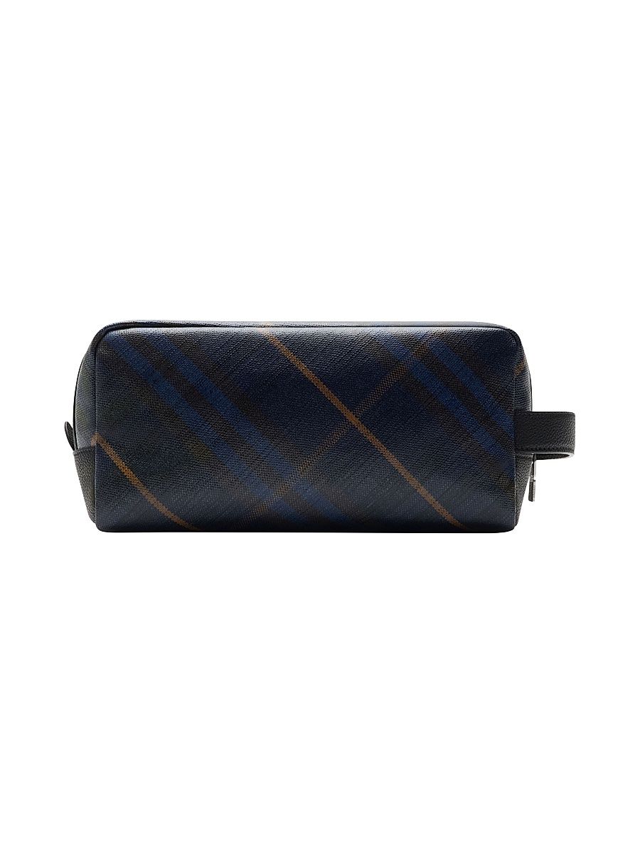 Men's Check Travel Pouch - Midnight