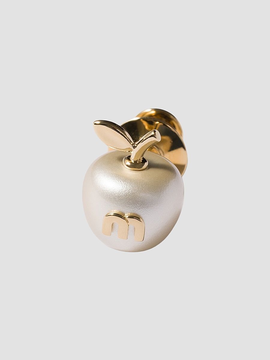 Women's Metal Brooch - White Gold