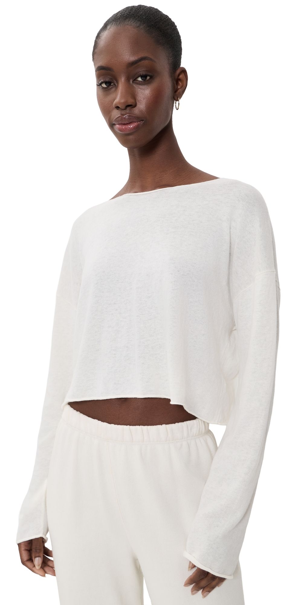 Éterne Cropped Boatneck Top Ivory XS/S