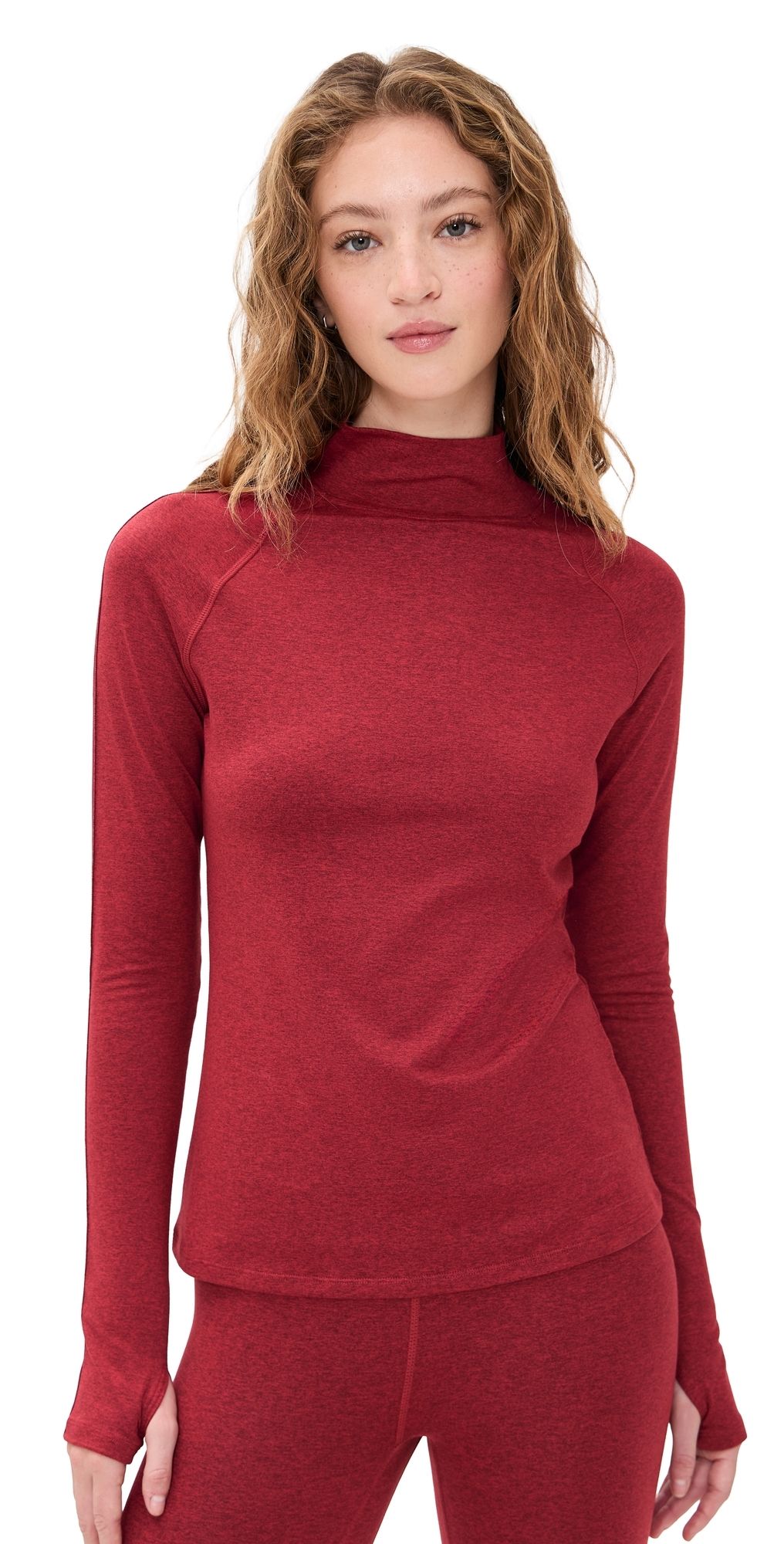 Varley Always Warm Mock Neck Baselayer Red Dahlia Marl L