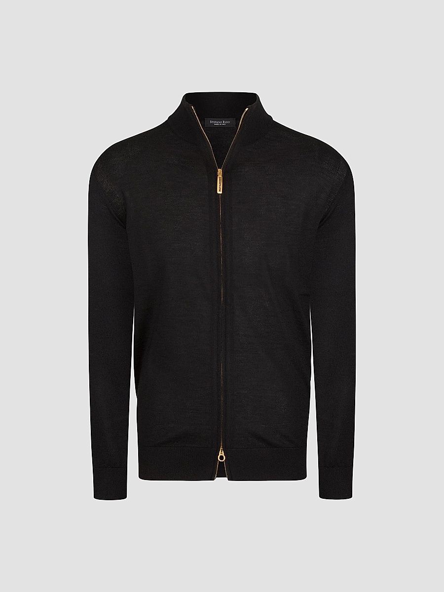 Stefano Ricci Men's Cashmere And Silk Knit Blouson Sweater - Black - Size 56
