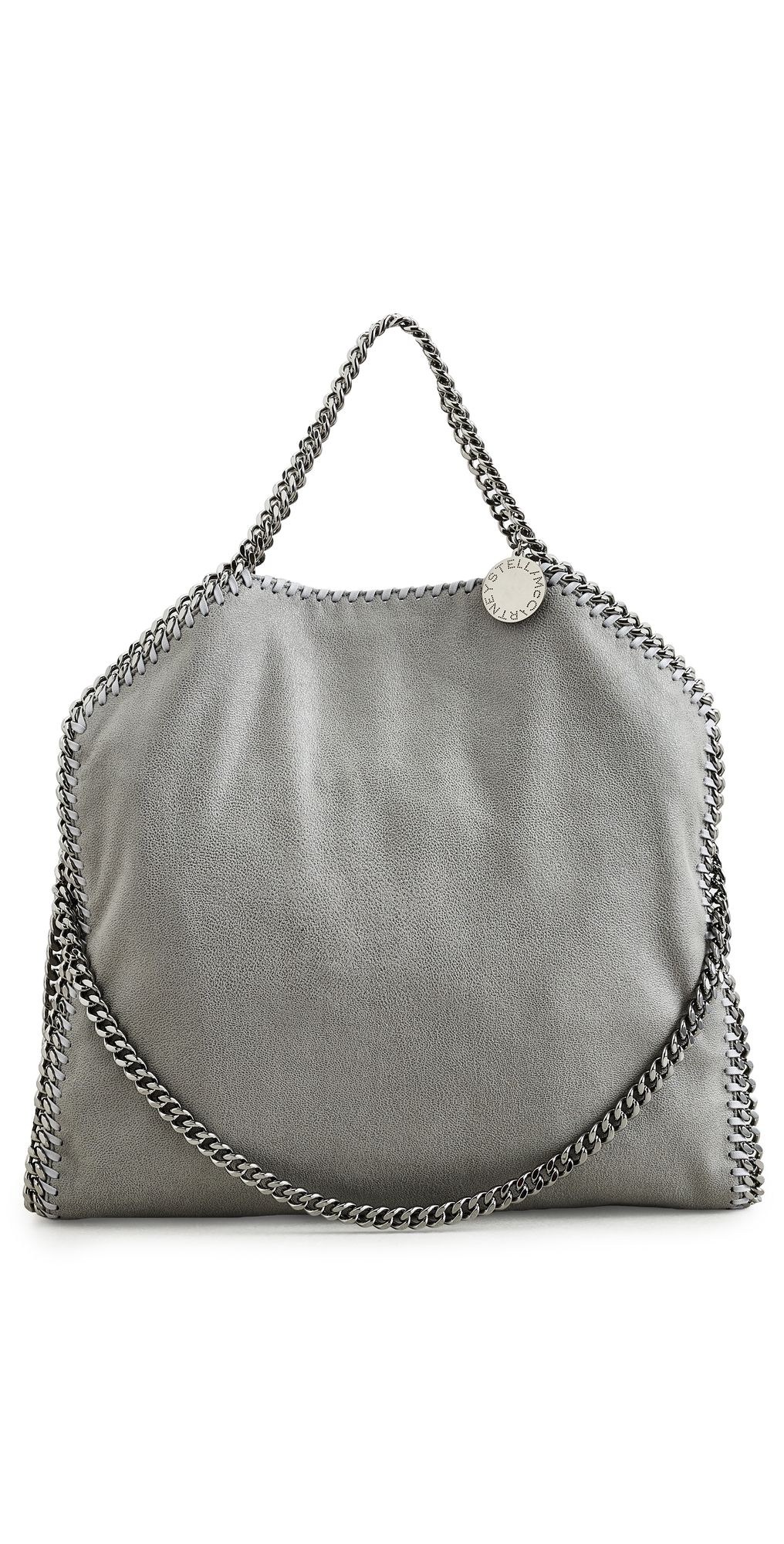 Stella McCartney Falabella Eco Shaggy Deer and 3 Chain Fold Over Tote Bag Light Grey One Size
