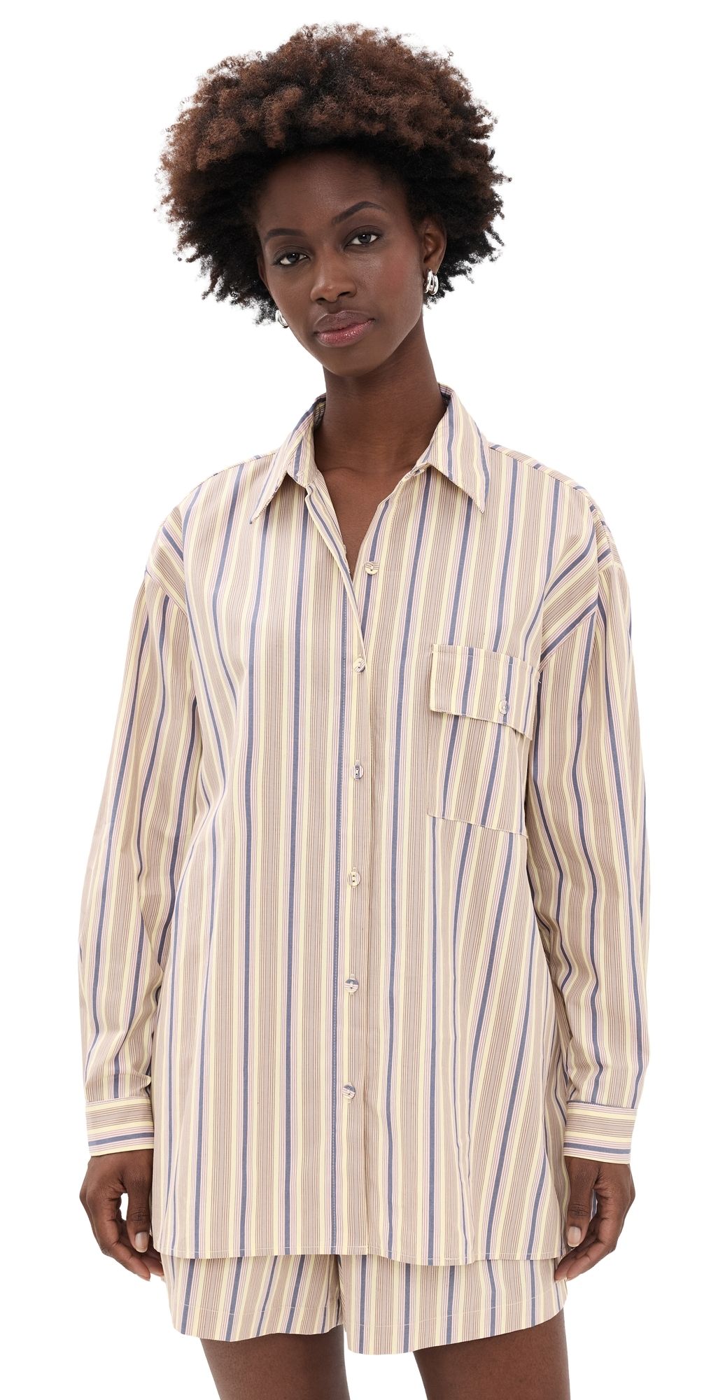 VRG GRL June Butter Stripe Shirt Stripe L