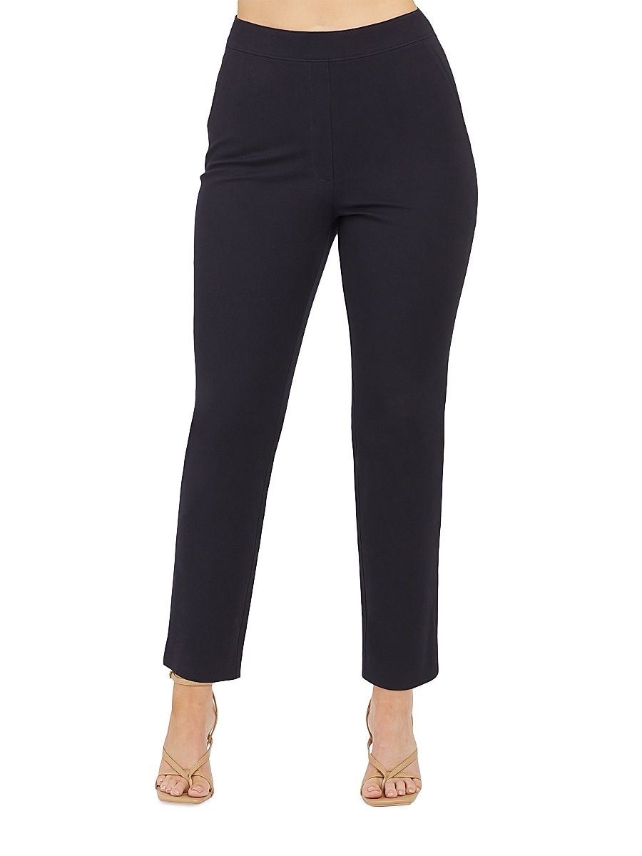 Women's Polished Slim-Fit Pants - Classic Navy - Size Medium