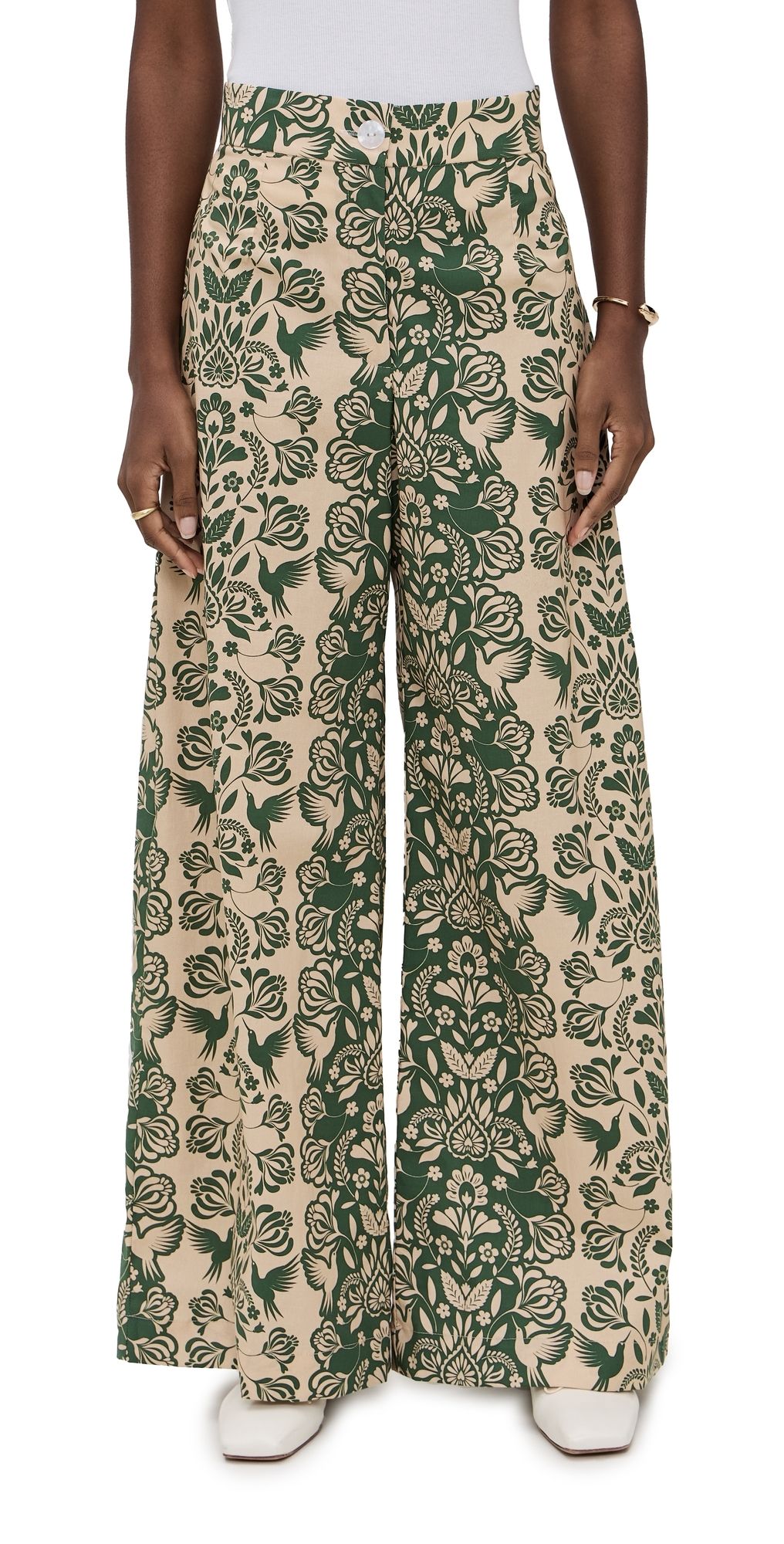 The Lulo Project Michelle Pants Green Folk Paisley M