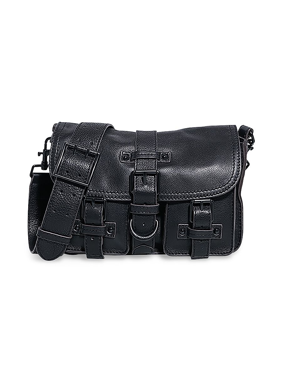 Women's Saddle-Up Leather Crossbody Bag - Black