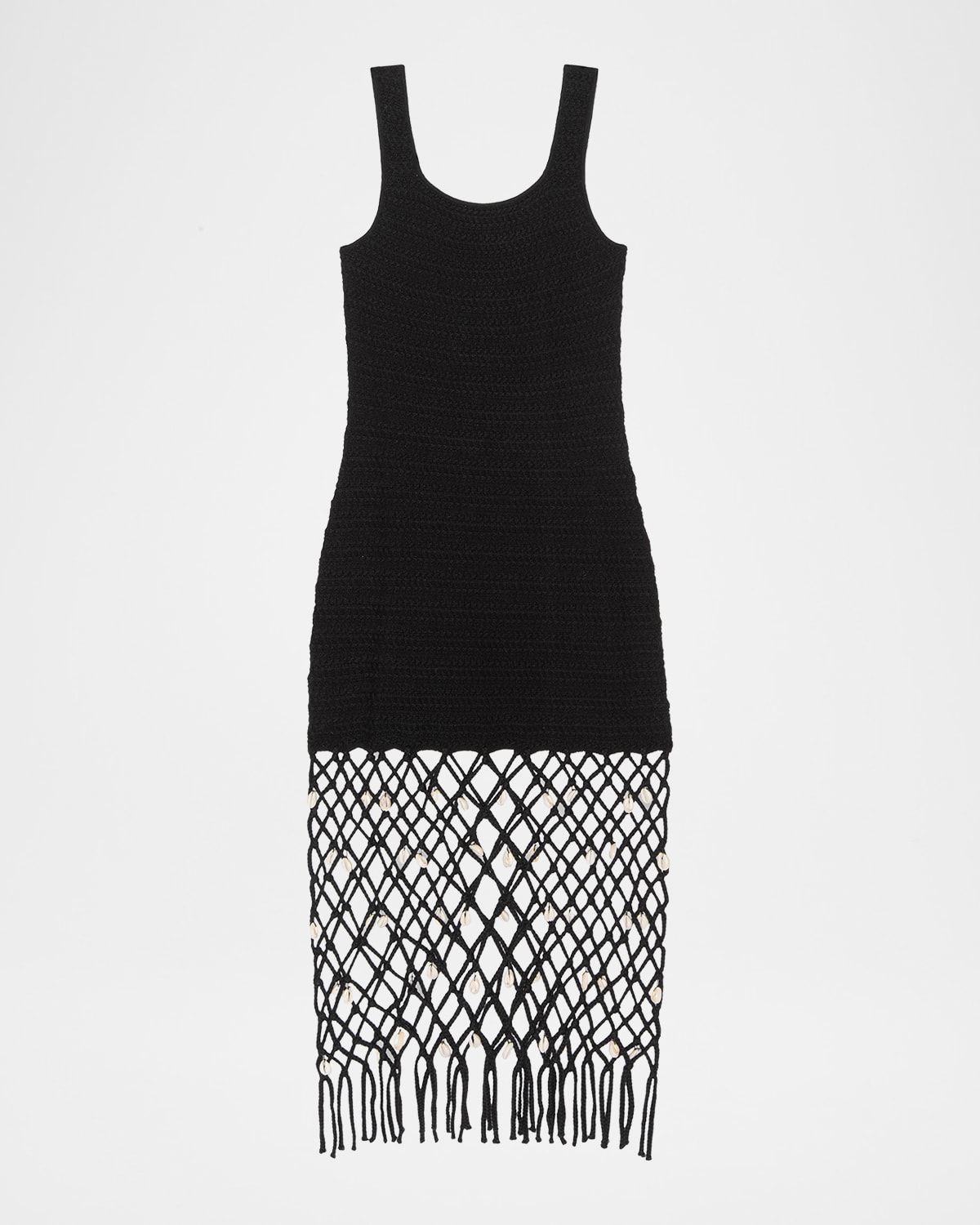Nastia Fitted Net Midi Dress