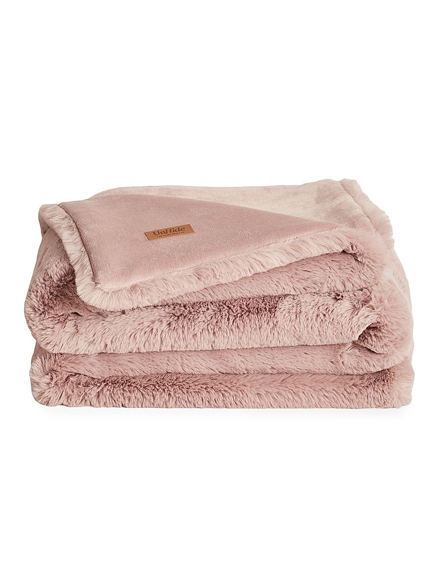 Marshmallow Medium Faux Fur Blanket - Charcoal