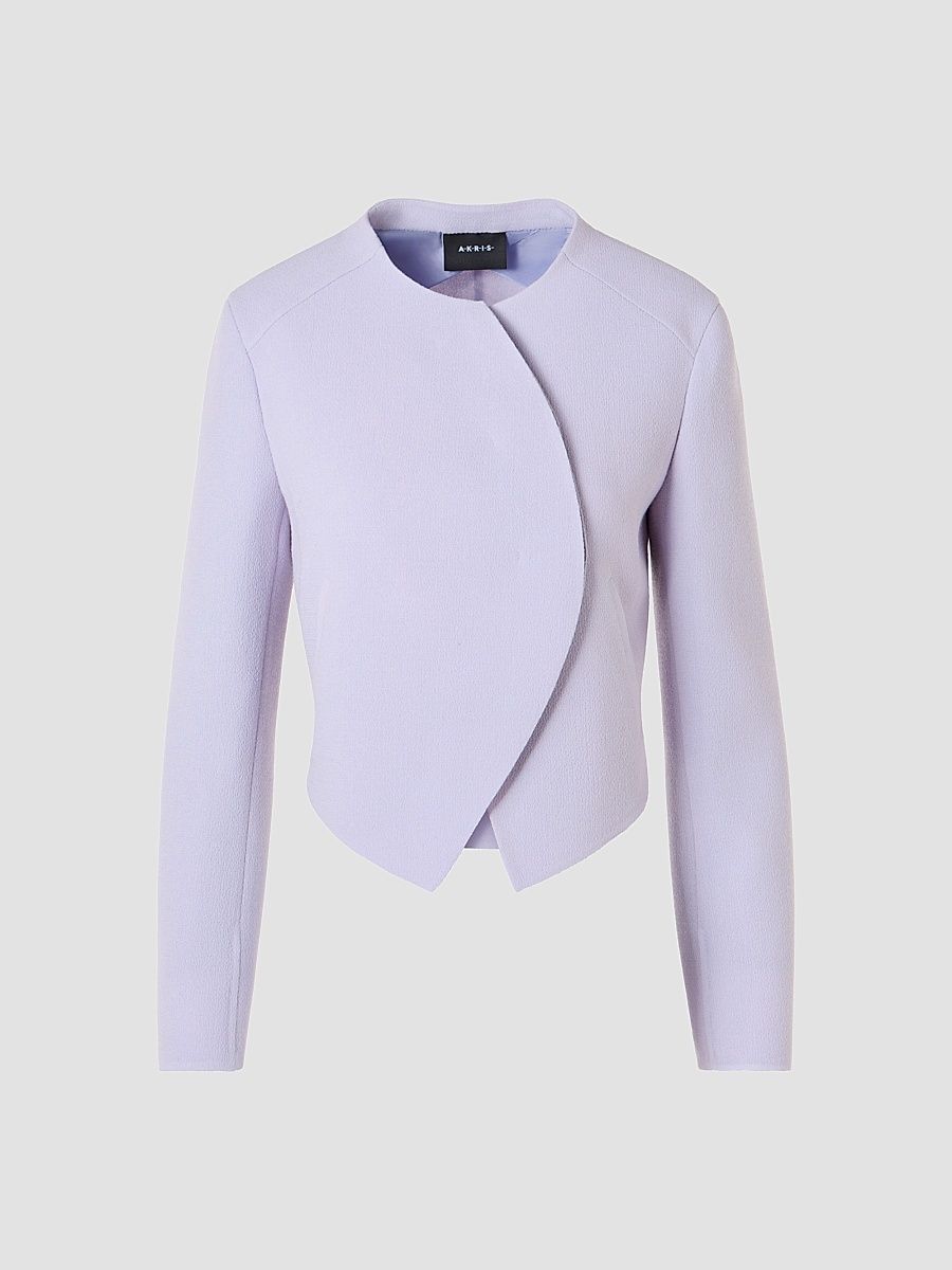 Women's Hynora Asymmetric-Front Virgin Wool Jacket - Malva - Size 14