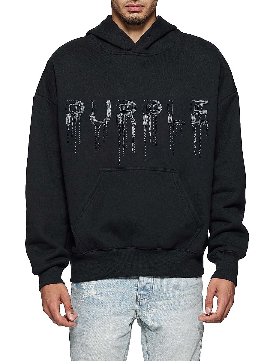 Men's Logo Fleece Oversized Hoodie - Black - Size XXL