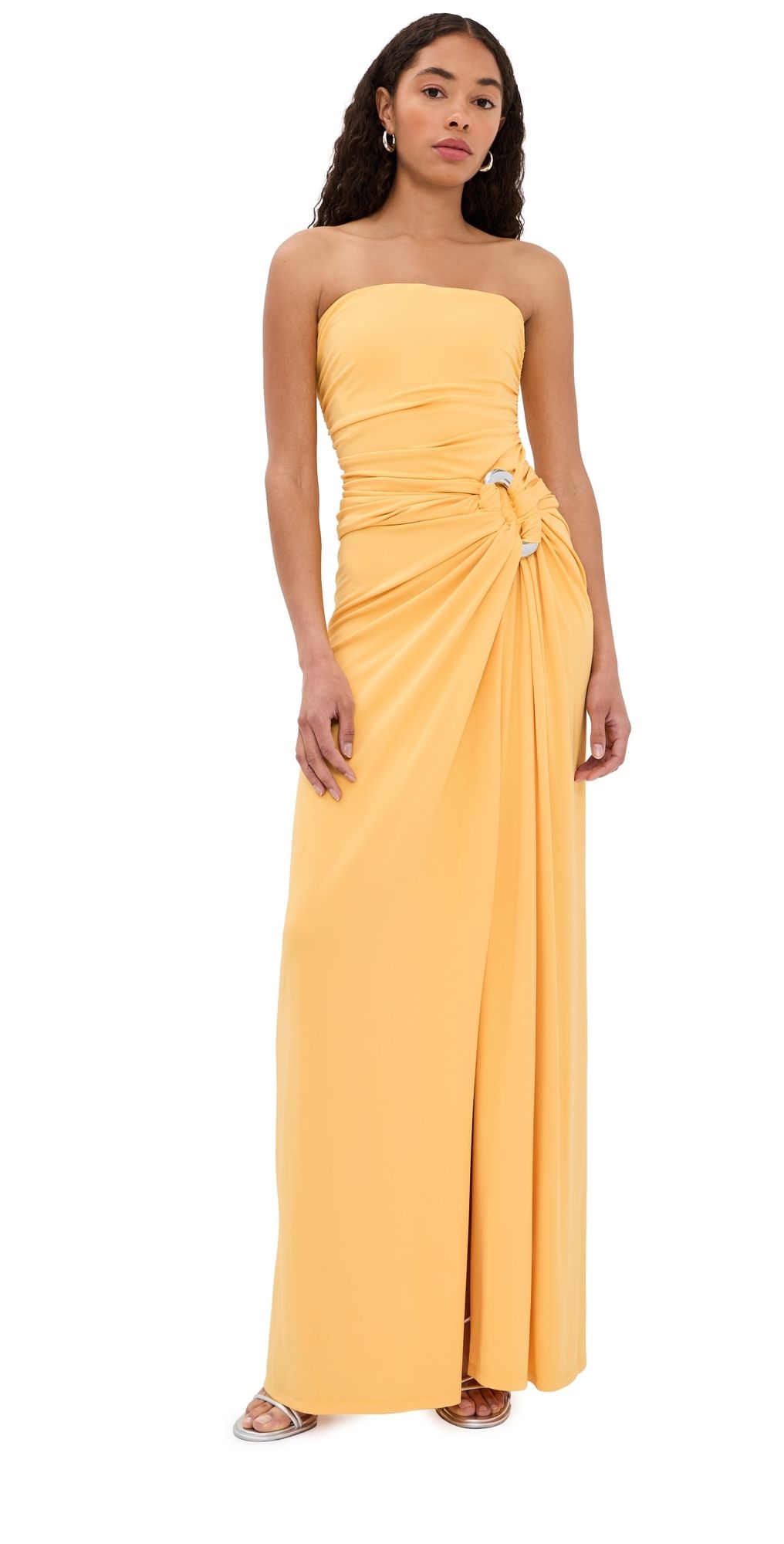 SIMKHAI Emma Sleeveless Bustier Gown Mango 0