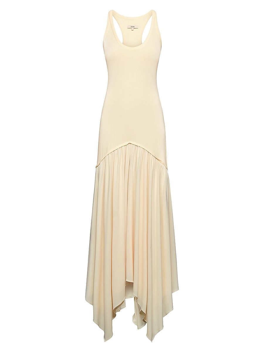 Women's Ramona Asymmetric Stretch-Jersey Scoopneck Maxi Dress - Wax - Size Small