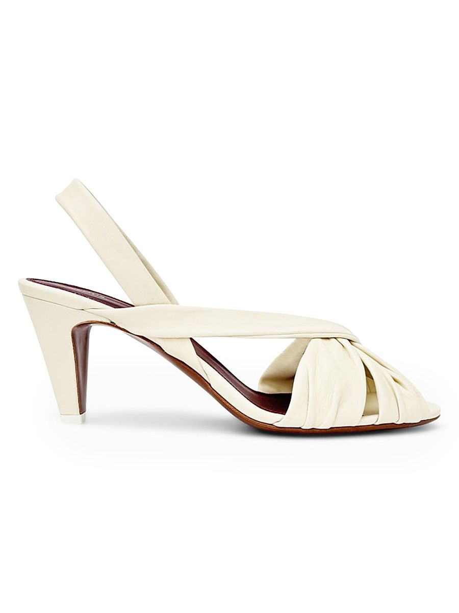 Women's Naos 65MM Leather Slingback Sandals - Cream - Size 11