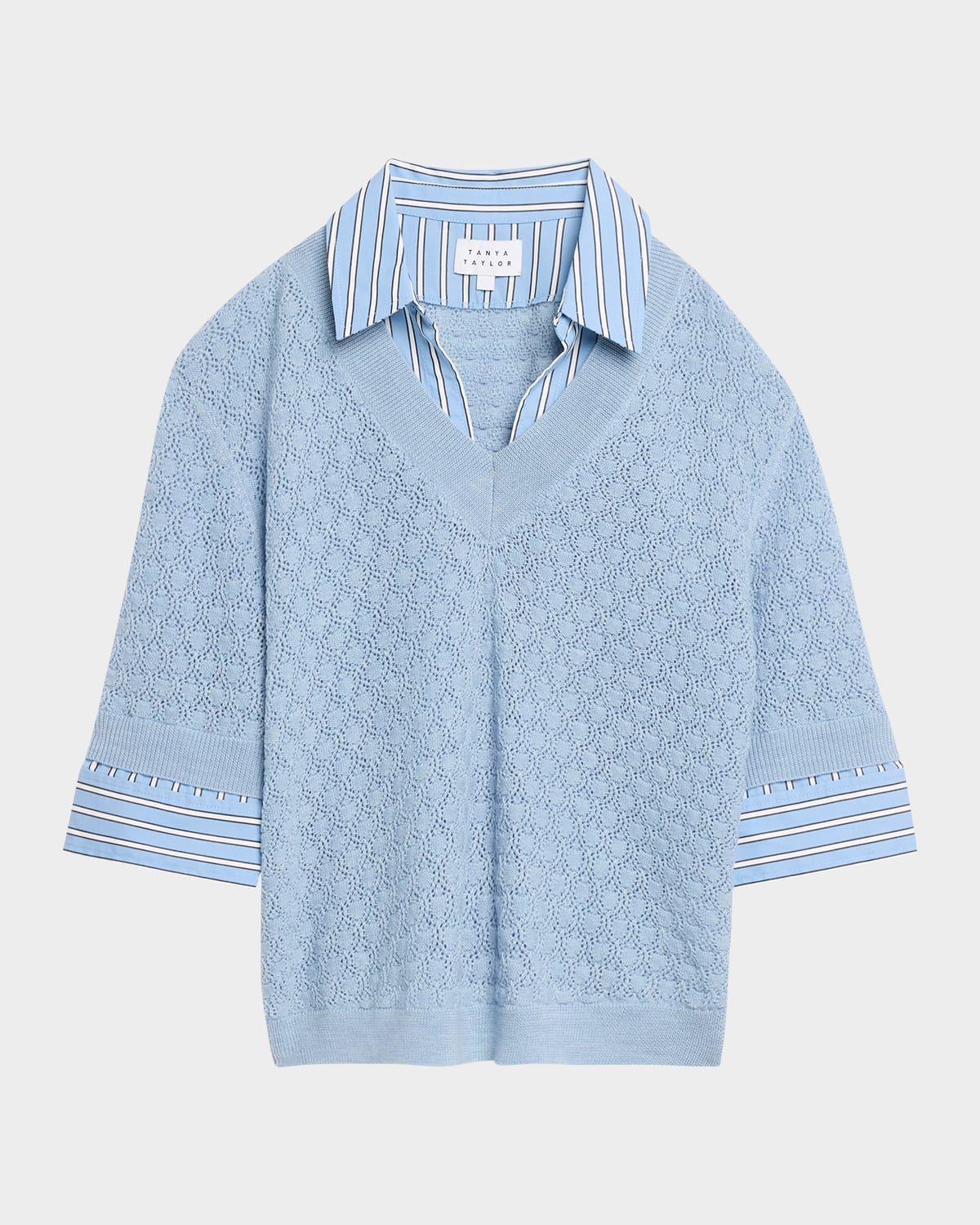 Esme Pointelle-Knit Layered Top