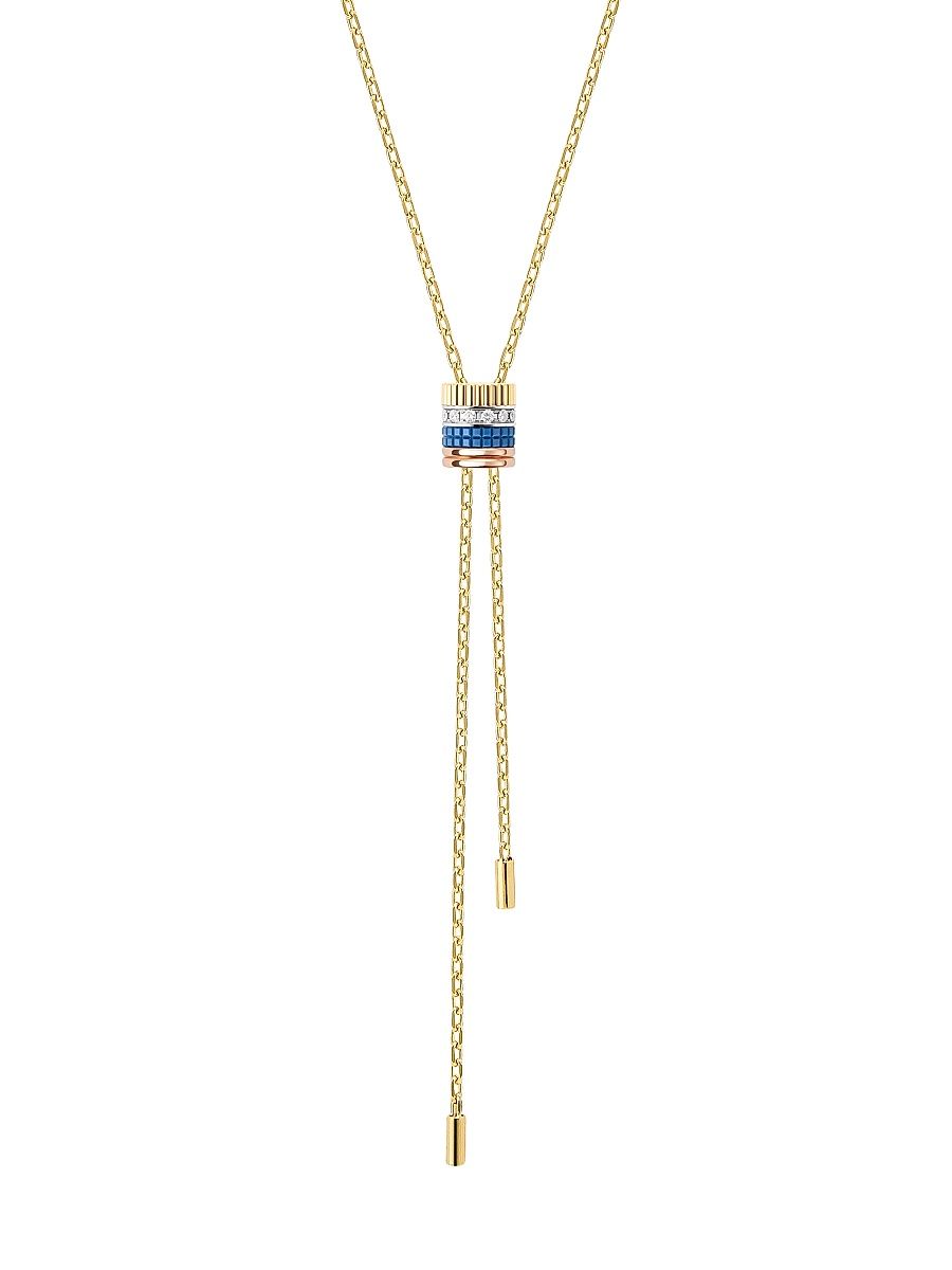Women's Quatre Blue Edition 18K Gold & Diamond Tie Necklace - Yellow Gold