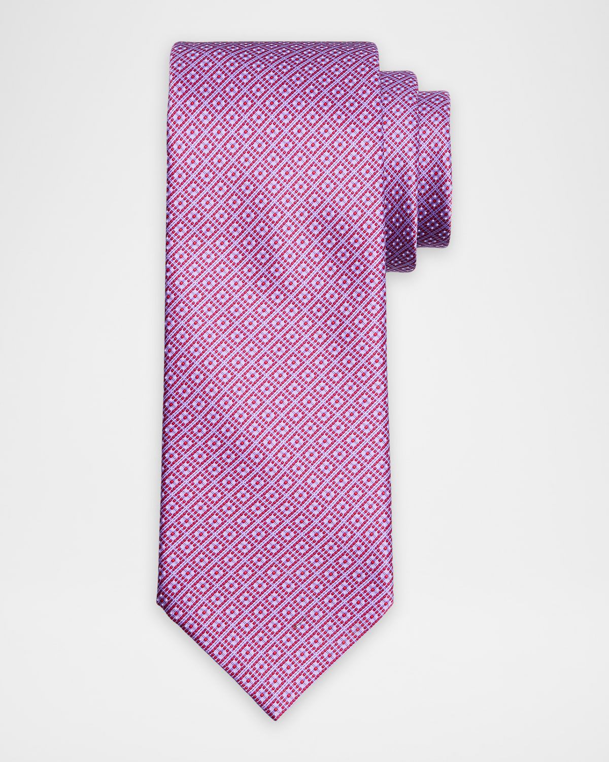 Men & apos;s Dotted Grid Check Silk Tie