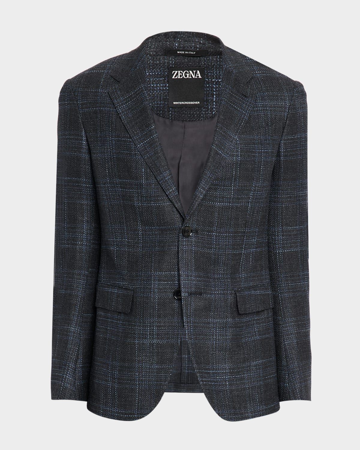 Men & apos;s Winter Crossover Check Single-Breasted Sport Coat