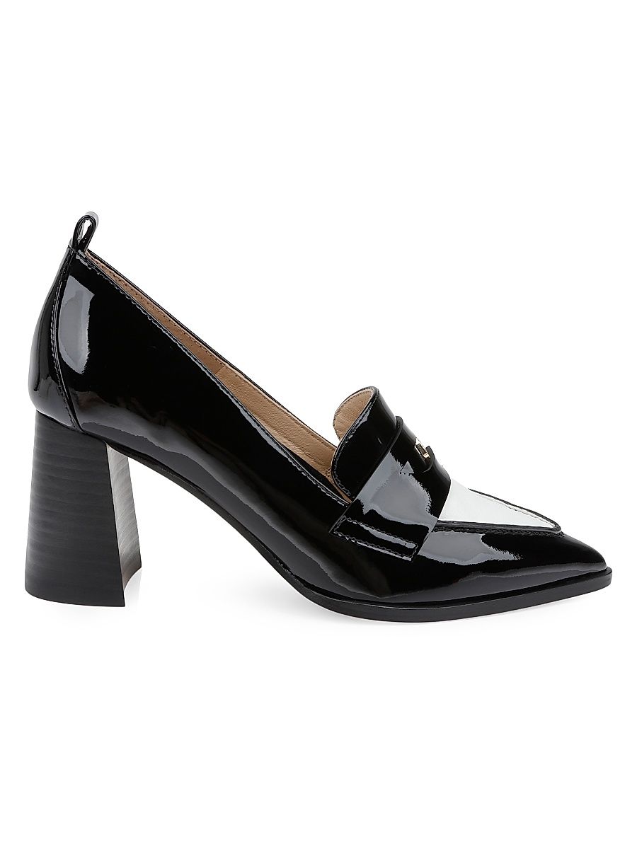Women's Mallory 80MM Patent Leather Pumps - Black White - Size 9