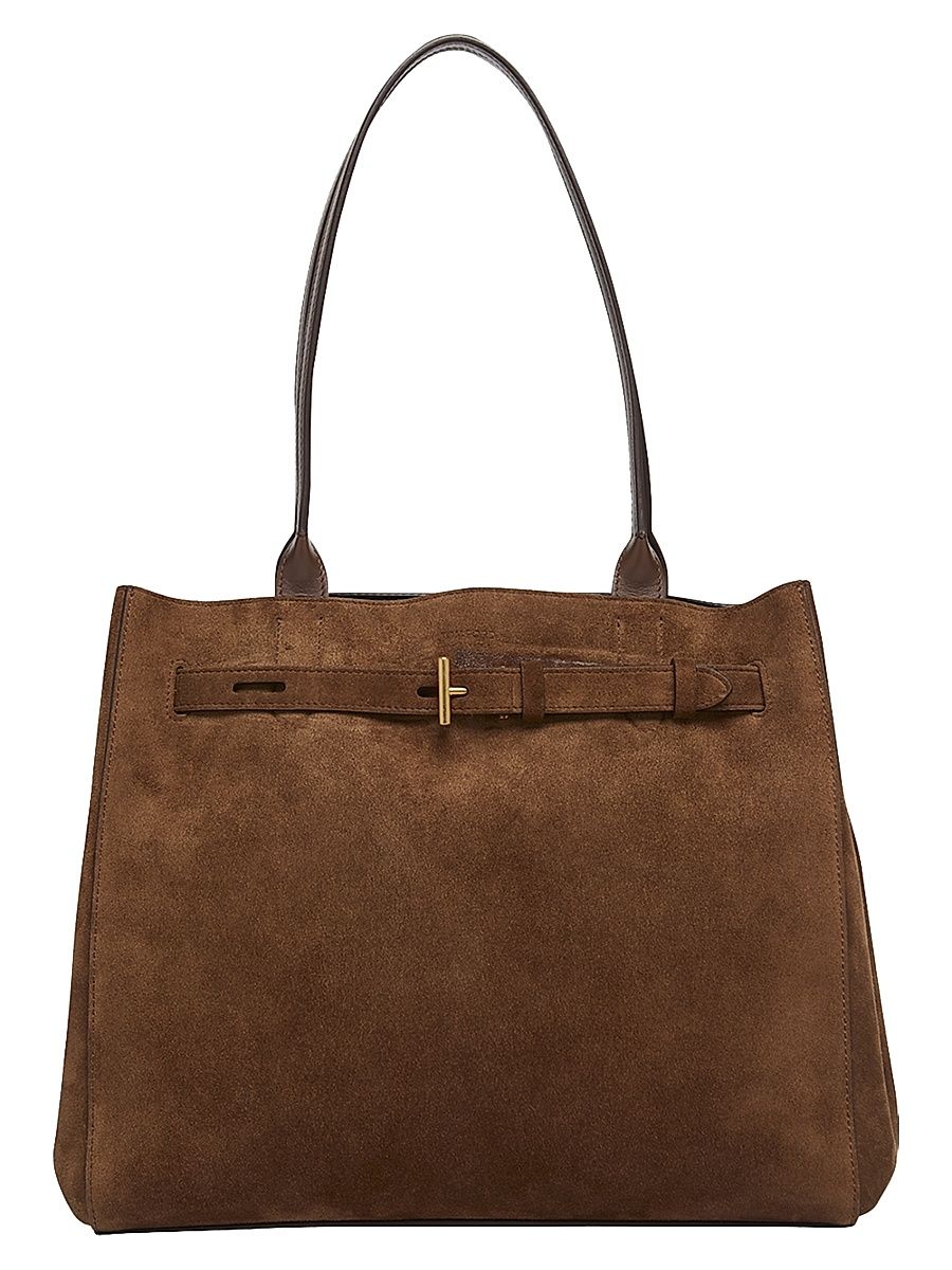 Women's Audrey Small Suede Tote Bag - Whisky