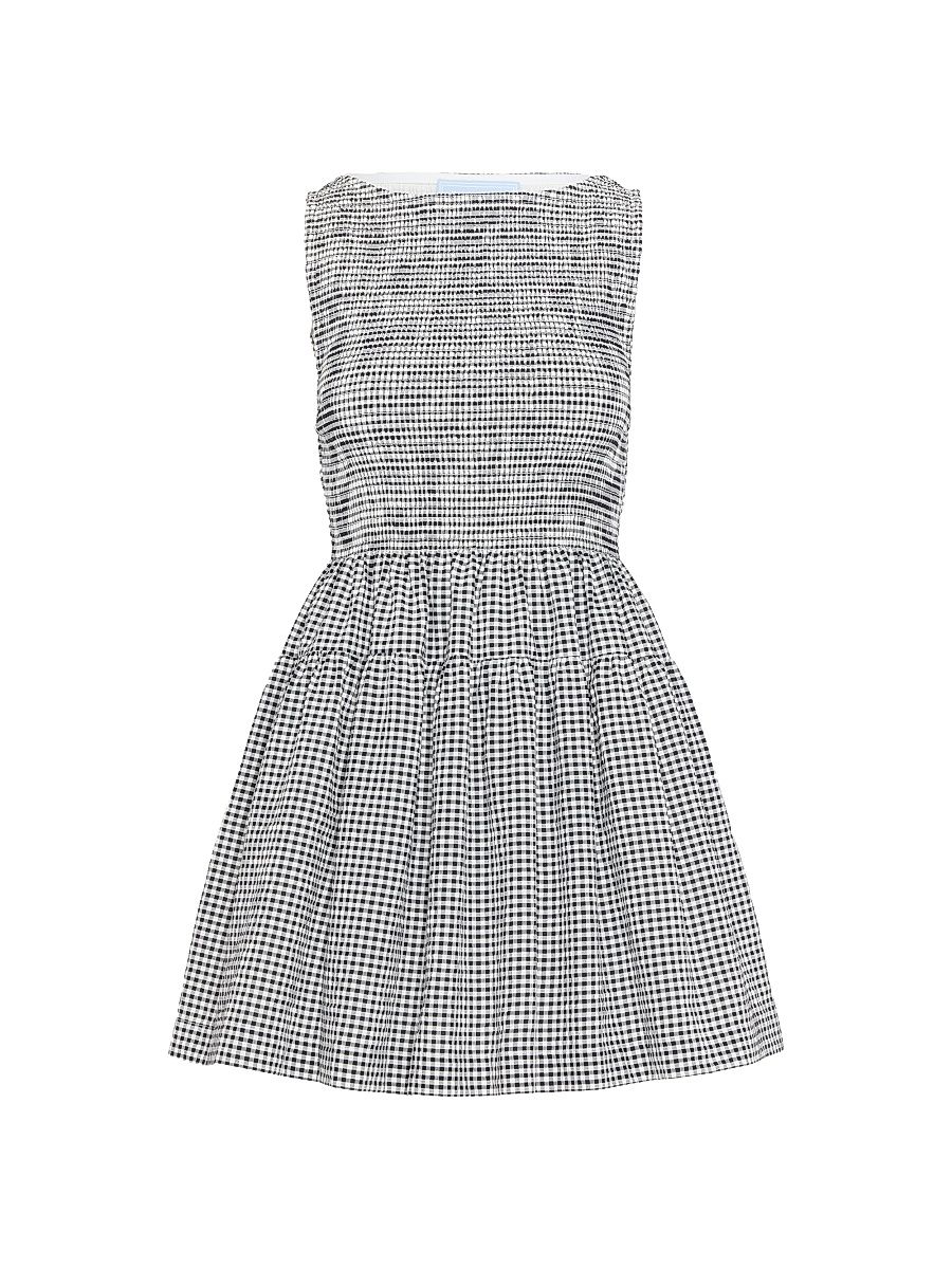 Women's The Cosima Mini Nap Dress - Black Sand Gingham - Size XL