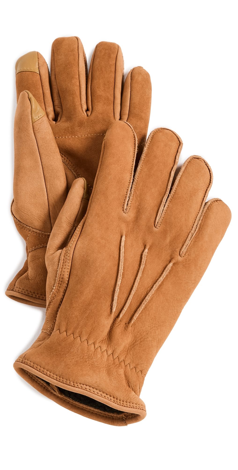 UGG 3 Point Leather Gloves Chestnut M