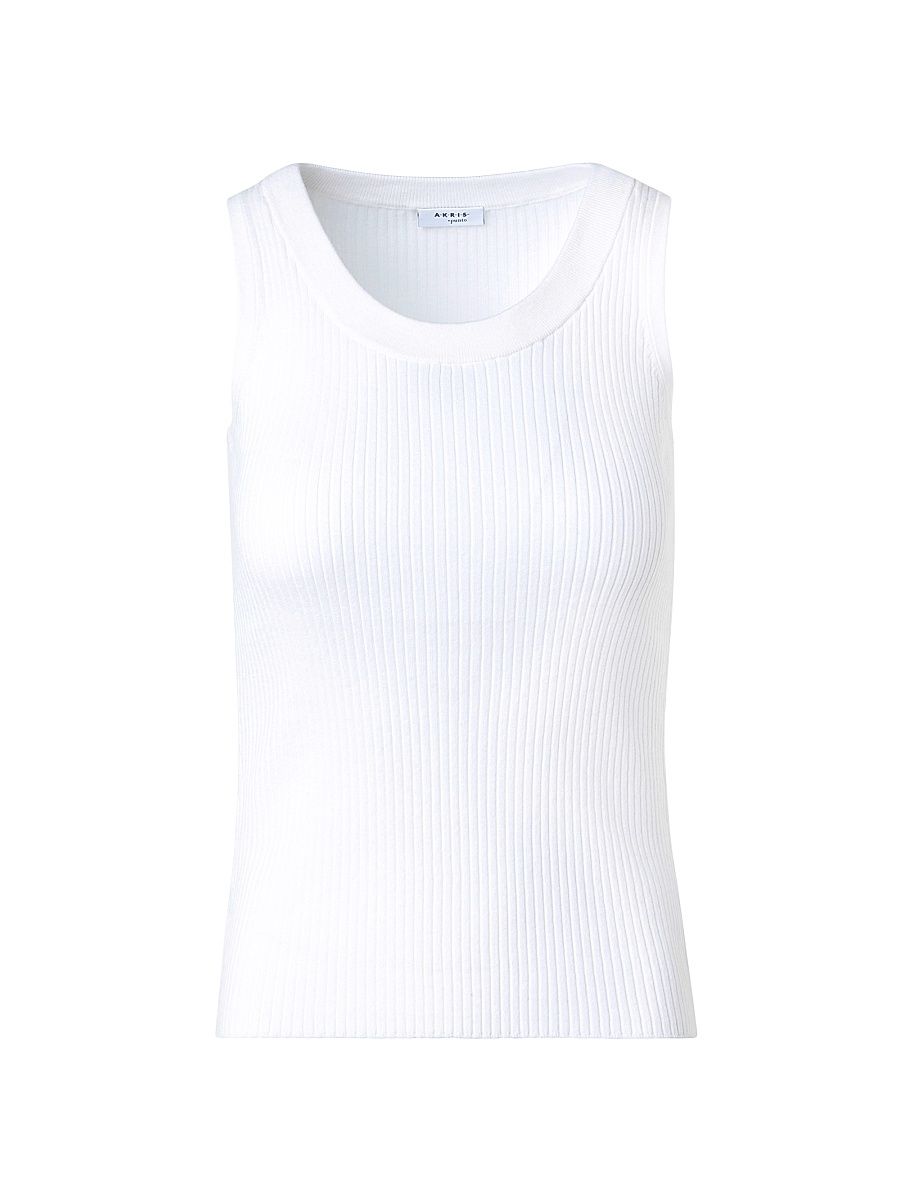 Women's Cotton Rib-Knit Tank - Cream - Size 16