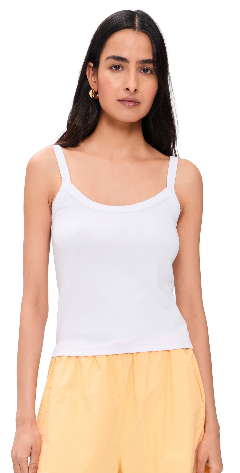 DONNI. The Baby Rib Scallop Tank Powder XXL