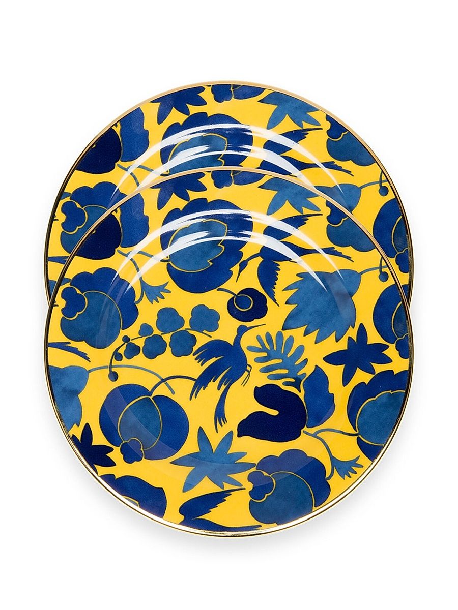 Dessert Plates Set of 2 - Wildbird Light Blue