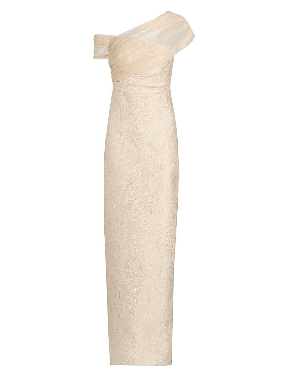 Women's Zara Draped Shawl Column Dress - Champagne - Size 16