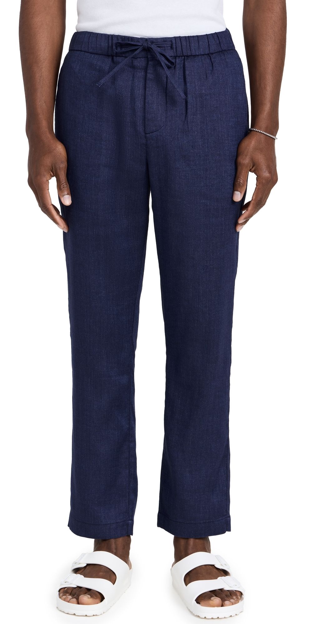 Frescobol Carioca Oscar Linen Chinos Navy 30