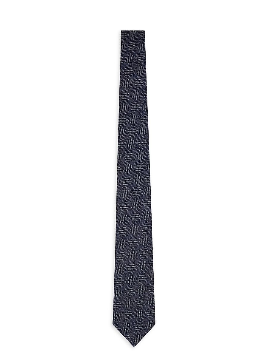 Men's Wave Silk Tie - Blue Navy