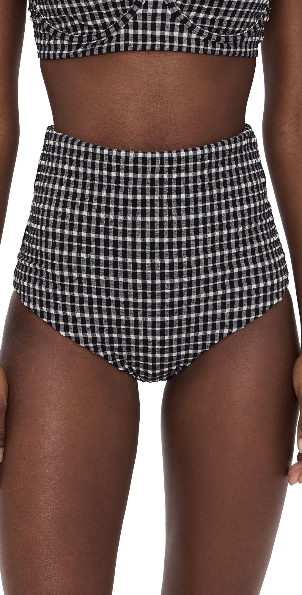 THE GREAT. The Reversible Covered Briefs Black & Cream Check 1