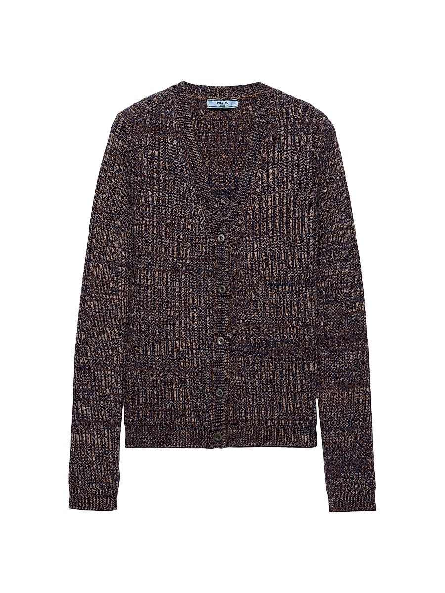 Women's Mouline Wool Cardigan - Blue - Size 10