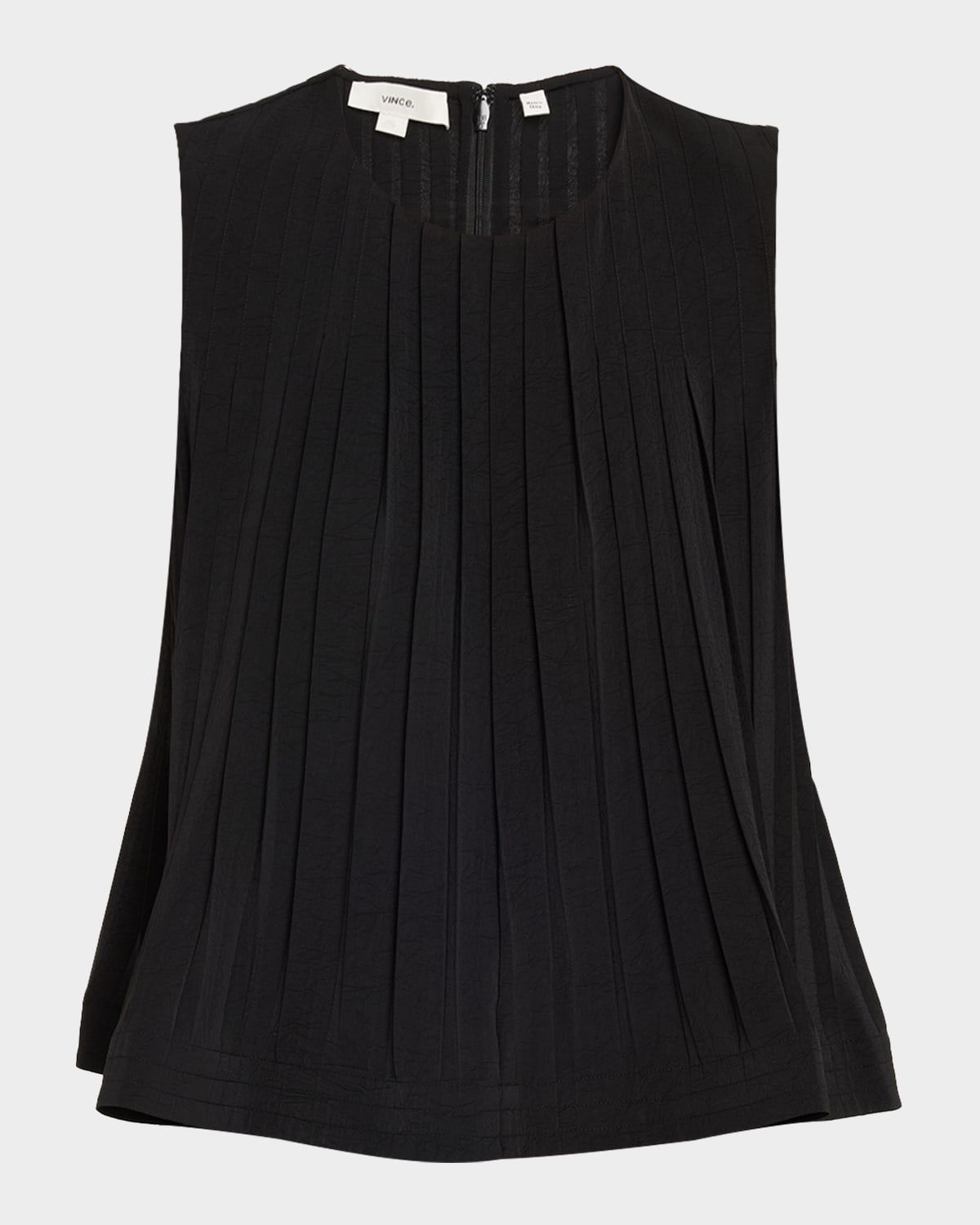 Sleeveless Pleated A-Line Top