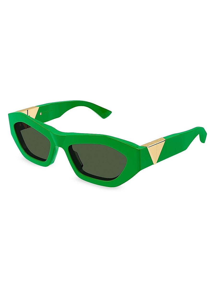 Men's New Triangle Acetate 54MM Geometric Sunglasses - Green