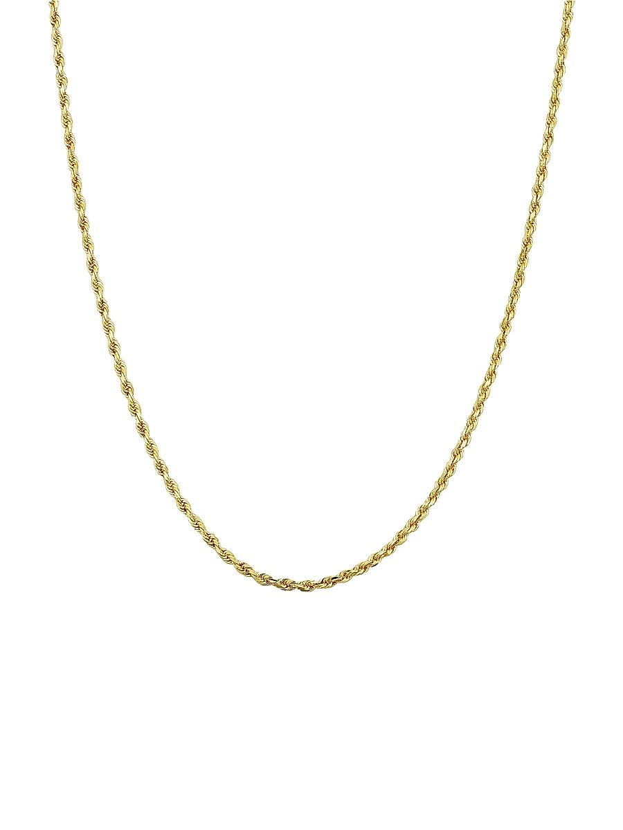 Women's 14K Yellow Solid Gold Roman Rope Choker - Yellow Gold