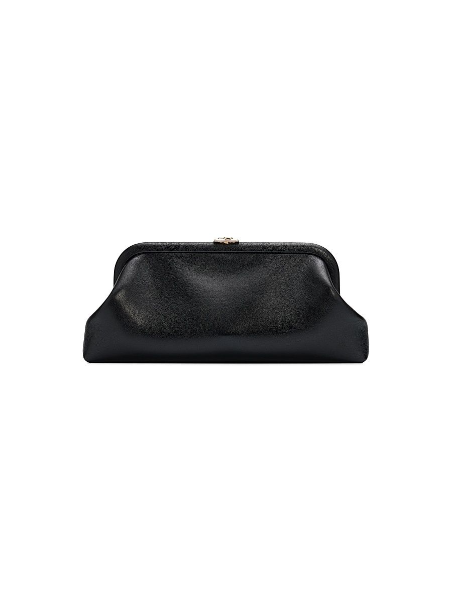 Women's Skylar Leather Clutch - Black Light Gold