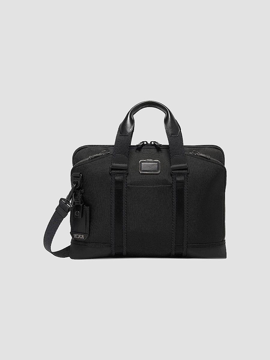 TUMI Men's Alpha Bravo Academy Briefcase - Black
