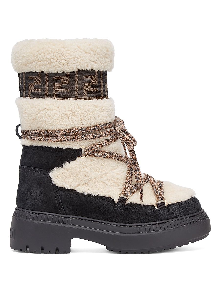 Women's Shearling-Lined Ski Boots - Size 11