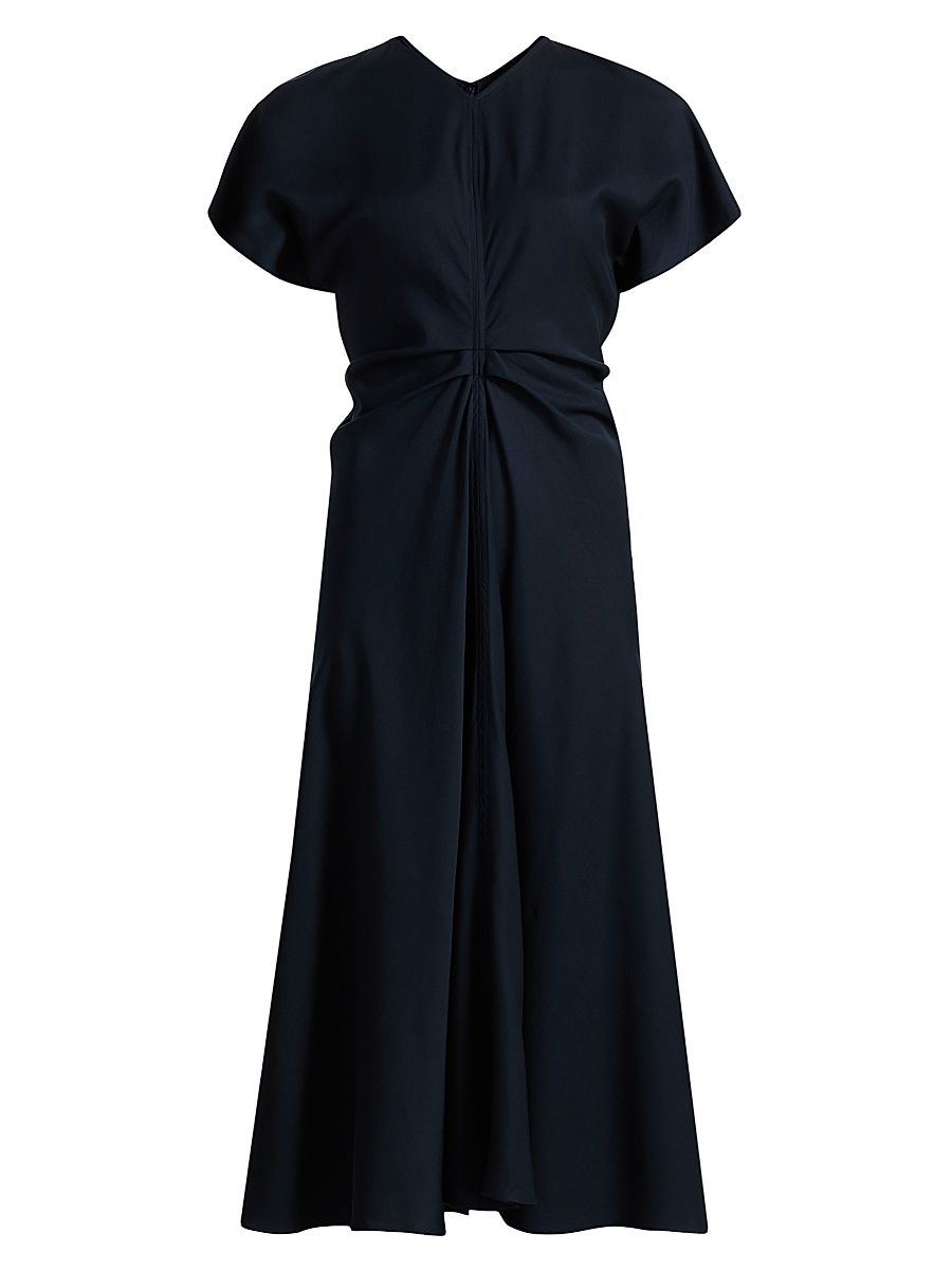 Women's Rem Ruched A-Line Midi-Dress - Night Blue - Size 10