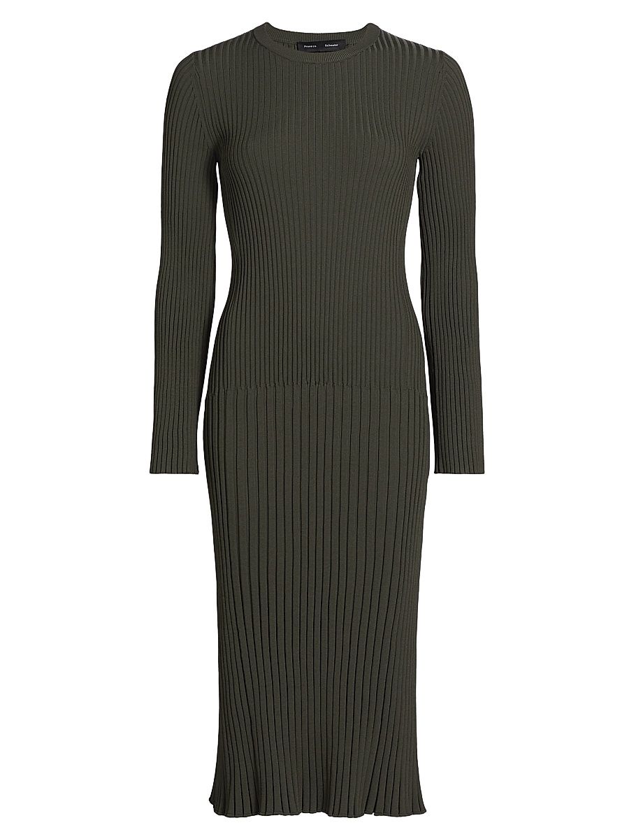 Women's Kenna Rib-Knit Midi-Dress - Fatigue - Size XL