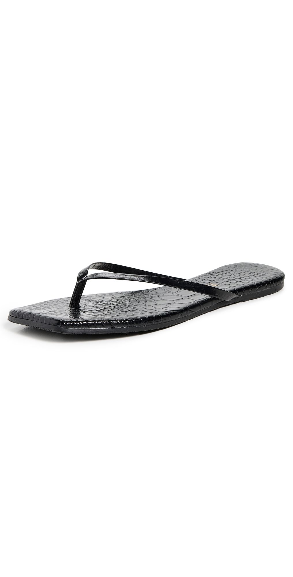 TKEES Square Toe Lily Flip Flops Sable Croc 5