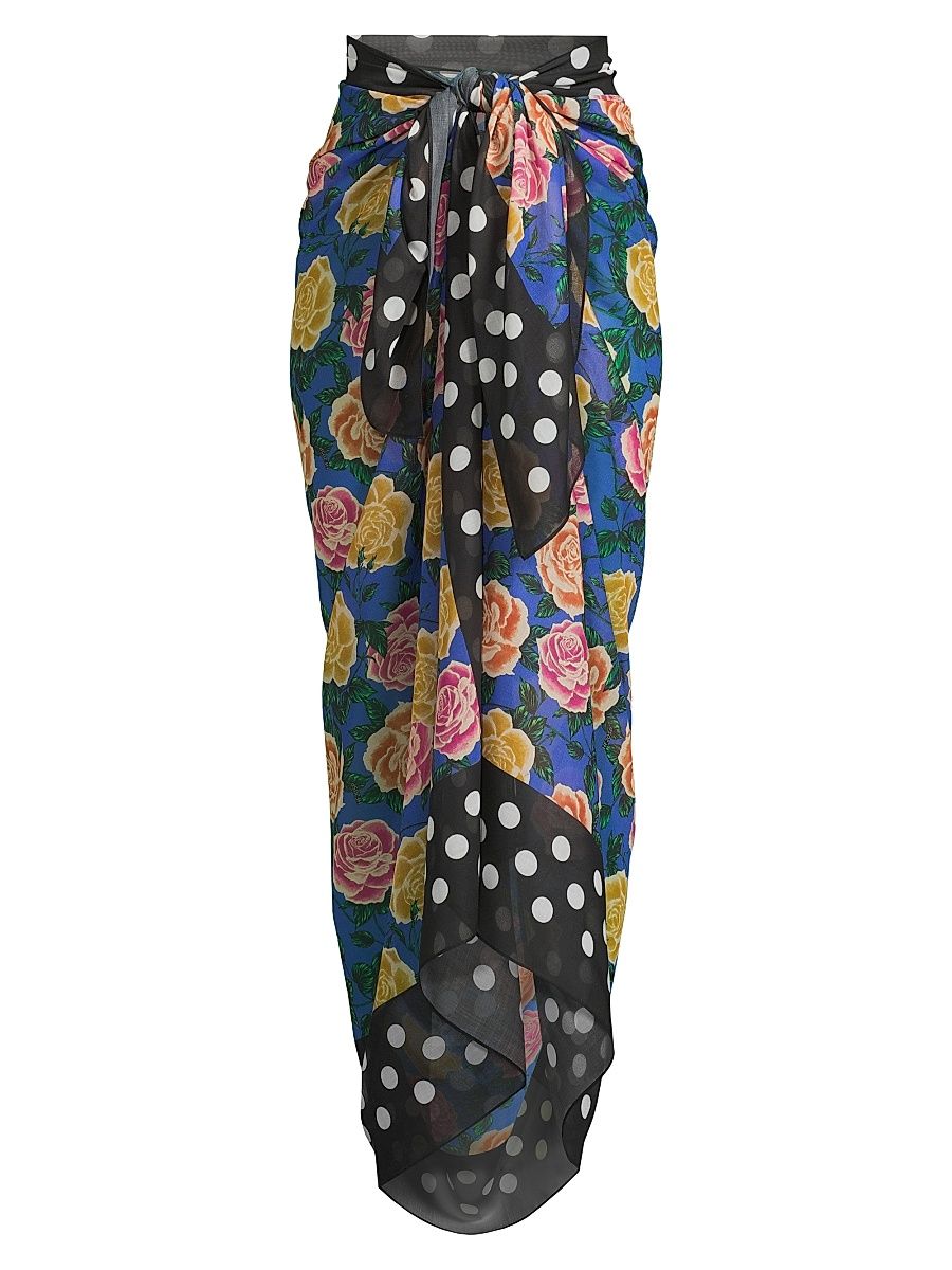 Women's Climbing Rose Sarong - Blue Multi