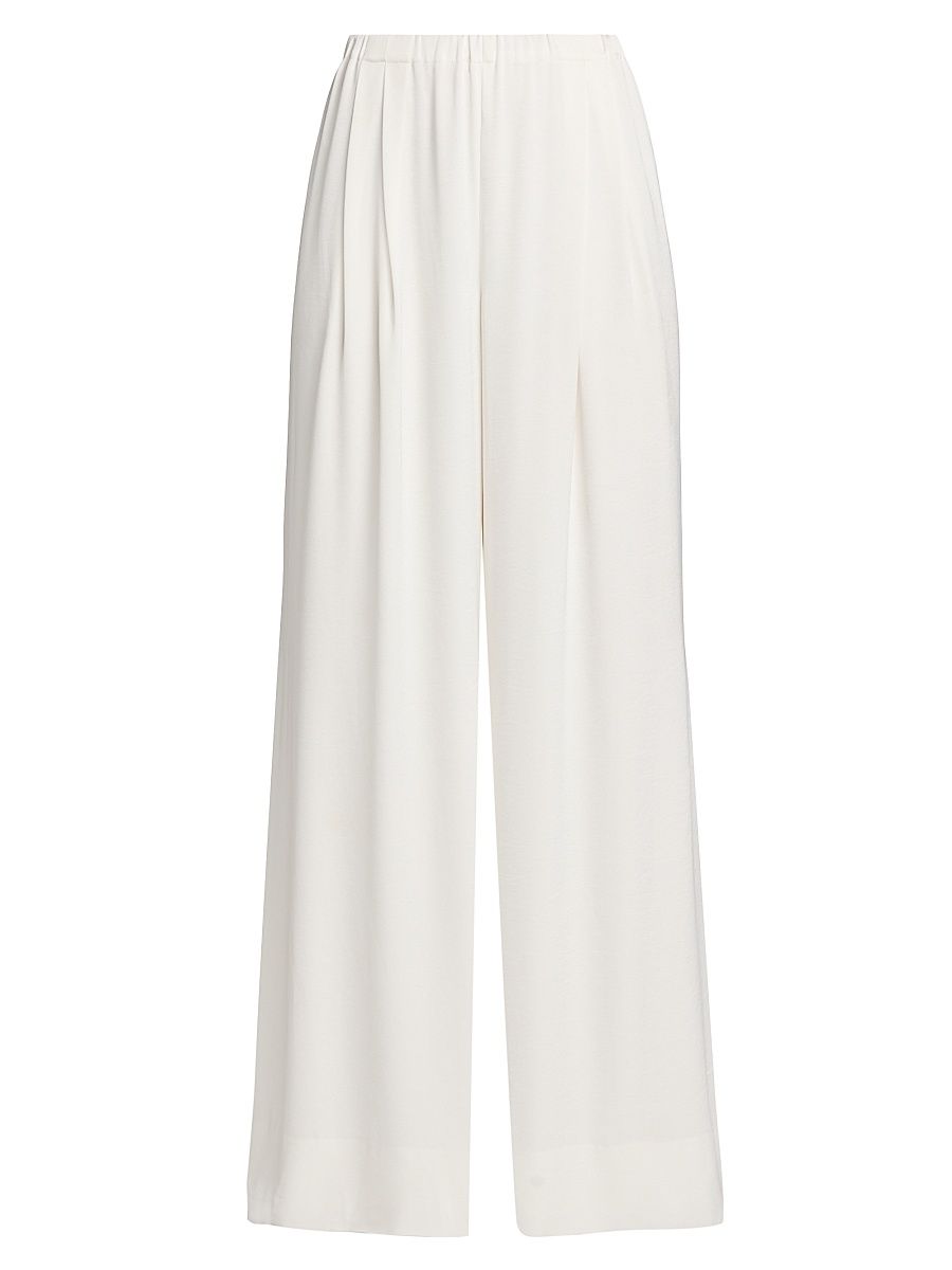 Women's Jolie Crepe Wide-Leg Pants - Ivory - Size XL