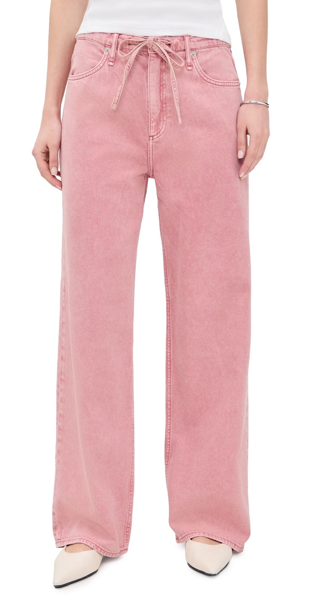 rag & bone Featherweight Phoebe Drawstring Jeans Raspberry XS