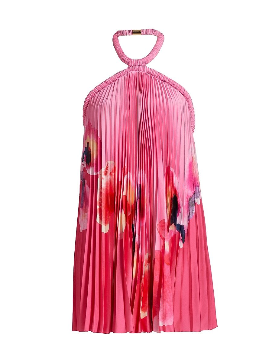 Women's Fixby Floral Pleated Minidress - Orchid Embrace - Size 8