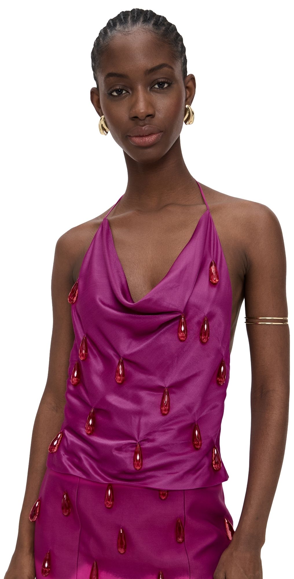 The Wolf Gang Joyas Cowl Top Fuschia XL