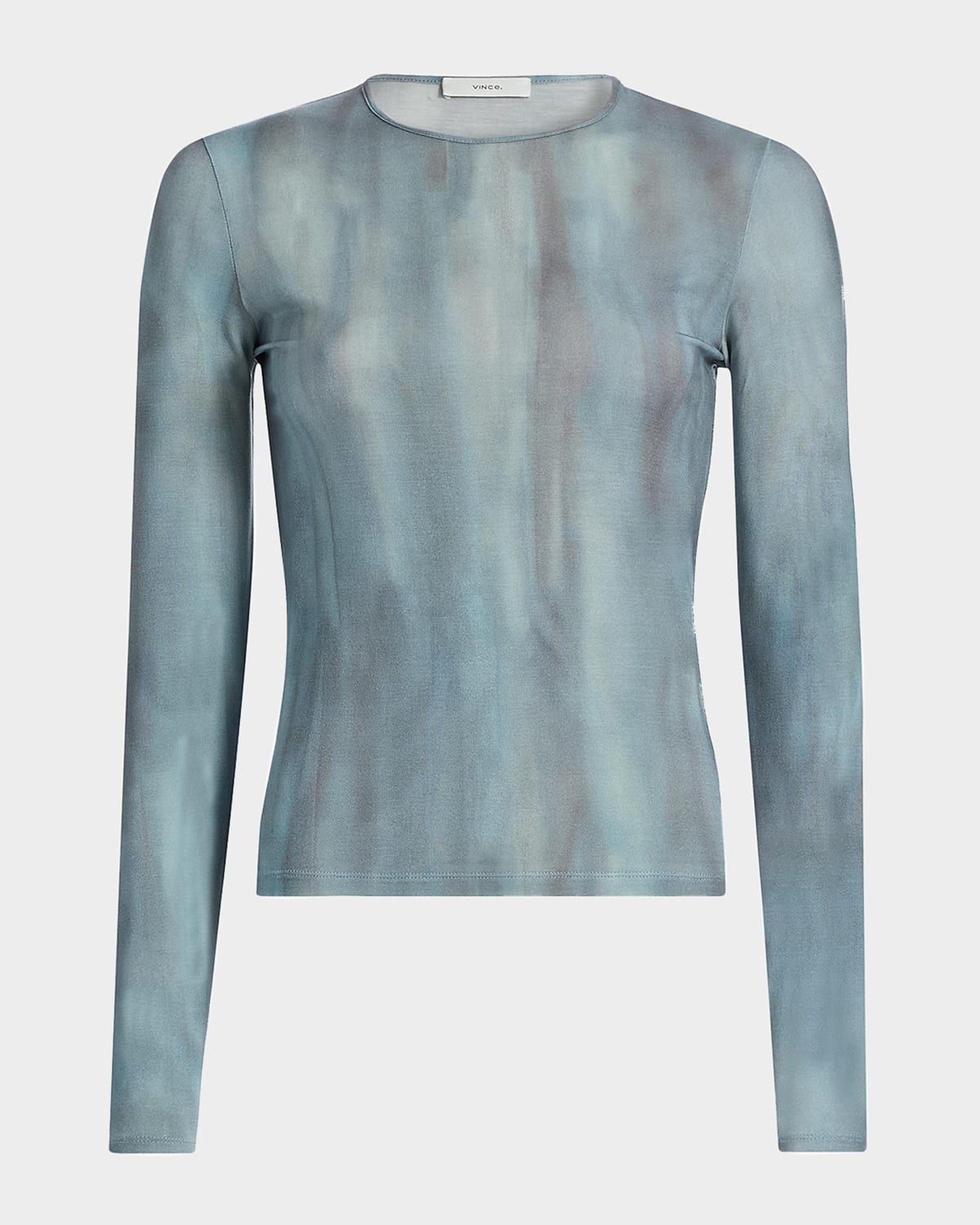 Printed Long-Sleeve Crewneck Tee