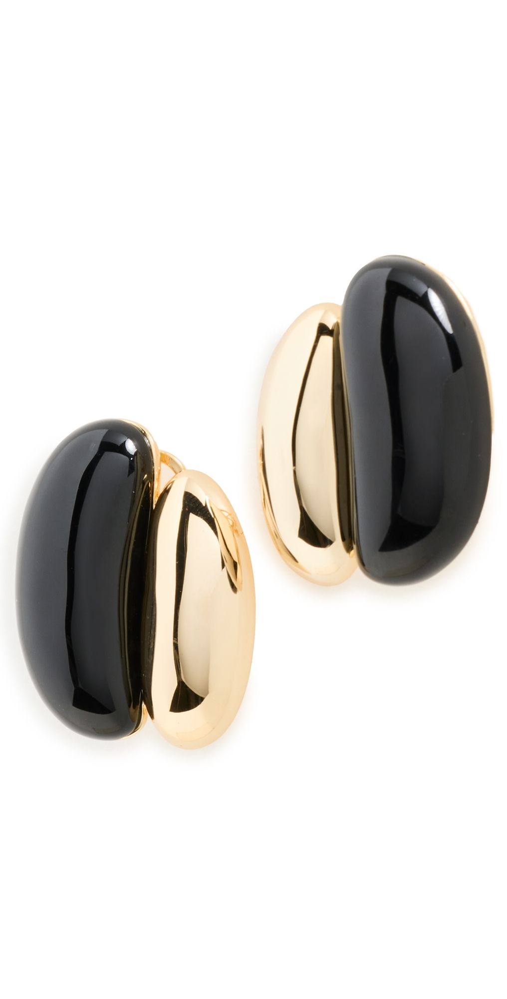 SHASHI Una Earrings Noir/Gold One Size