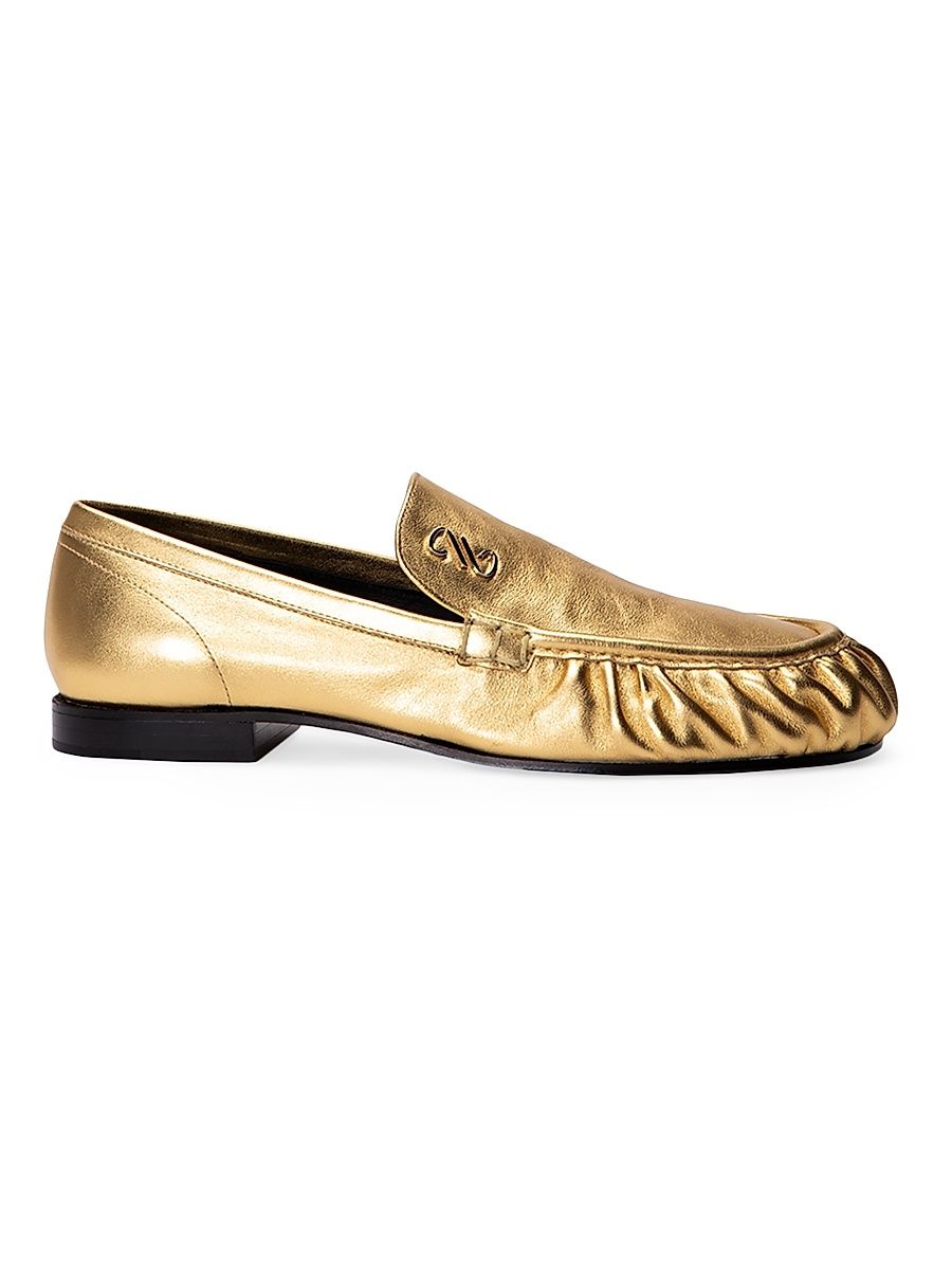 Women's Park Metallic Leather Loafers - Gold - Size 8